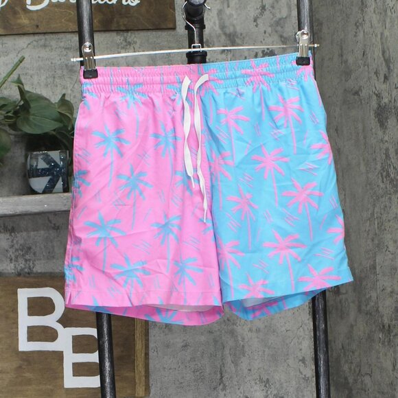 Chubbies of Prints 5.5" Classic Mesh Lined Swim Trunks Bright Blue / Pink L - Picture 1 of 8